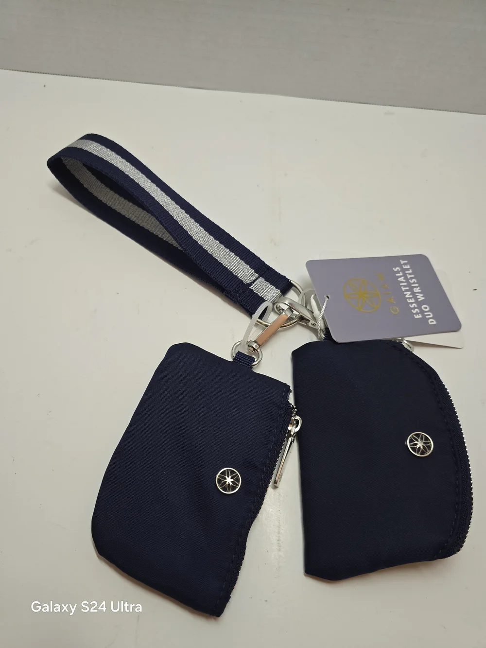 EssentialGaiam Essentials Duo Wristlet + 2 Small Blue Gray Coin Purses - Navy